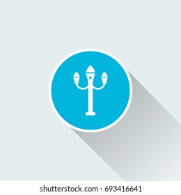 with long shadow street light icon