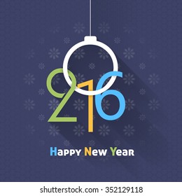 Long Shadow Style Hanging Christmas Balls and 2016 Numbers Design