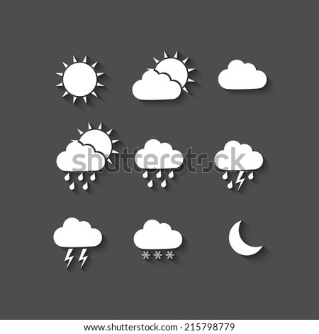 Long shadow style weather icons