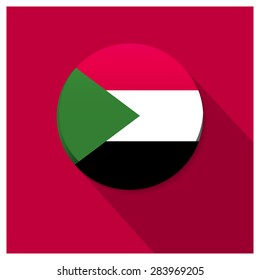 Long shadow Sudan flag Button