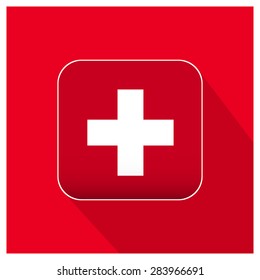 Long shadow Switzerland flag Button