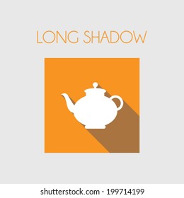 Long shadow tea pot icon