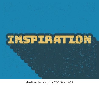 Long shadow text effect inspiration typography design for in blue color retro style. Lettering vector illustration. Suitable for wall art decoration