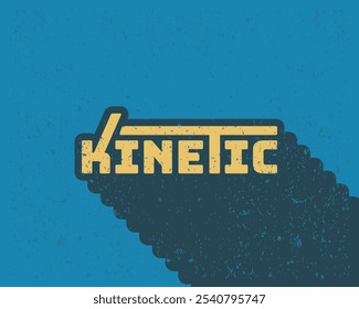 Long shadow text effect kinetic typography design for in blue color retro style. Lettering vector illustration. Suitable for wall art decoration