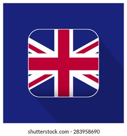 Long shadow UK flag Button