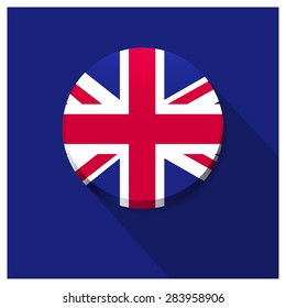 Long shadow UK flag Button