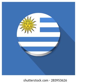 Long shadow Uruguay flag Button