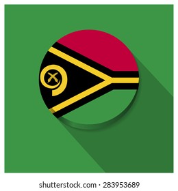 Long shadow Vanuatu flag Button