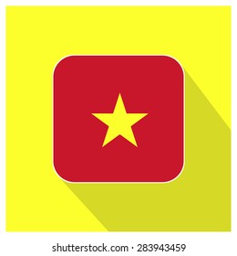 Long shadow Vietnam flag Button
