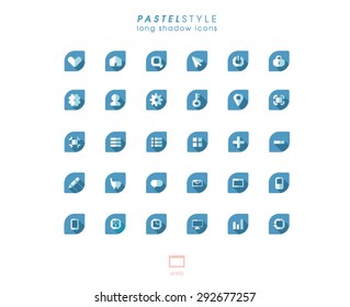 Long Shadow Web Icons Set