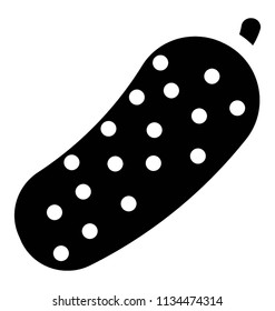 
A long shaped vegetable with dotted pattern making cartoon icon for bitter gourd 
