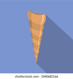 Long shell icon. Flat illustration of long shell vector icon for web