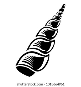 Long shell icon. Simple illustration of long shell vector icon for web