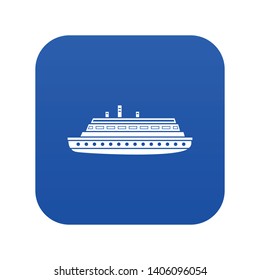 Long ship icon digital blue for any design isolated on white vector illustration