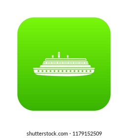 Long ship icon digital green for any design isolated on white vector illustration
