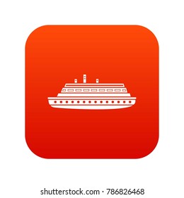 Long ship icon digital red for any design isolated on white vector illustration