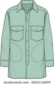 LONG SHIRT FOR UNISEX WEAR VECTOR