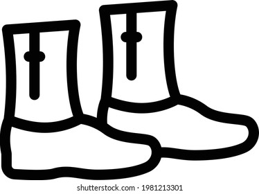 long  shoe vector thin line icon