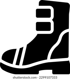 zapatos largos Ilustración vectorial en un fondo transparente. Símbolos de calidad superior. Iconos vectoriales de glifos para diseño de conceptos y gráficos.