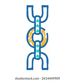 long and short chain doodle icon sketch vector. long and short chain sign. isolated symbol illustration