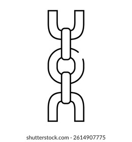 long and short chain line icon vector. long and short chain sign. isolated contour symbol black illustration