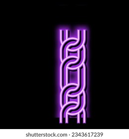 long and short chain neon light sign vector. long and short chain illustration