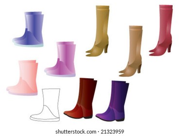 Long and short design boots for ladies