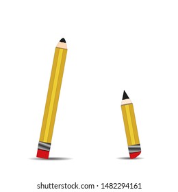 Long and short pencils. Vector illustration