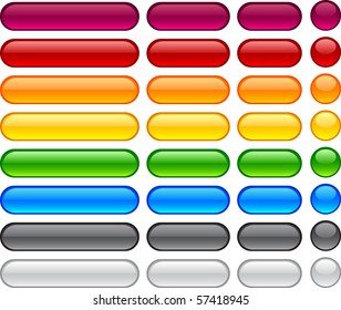 Botones de pastillas largos y cortos.