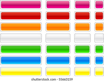 Long and short rectangular buttons. Vector.