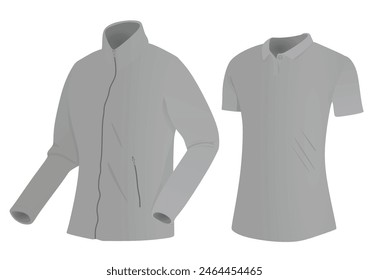 Long and short  sleeve t shirt . vector