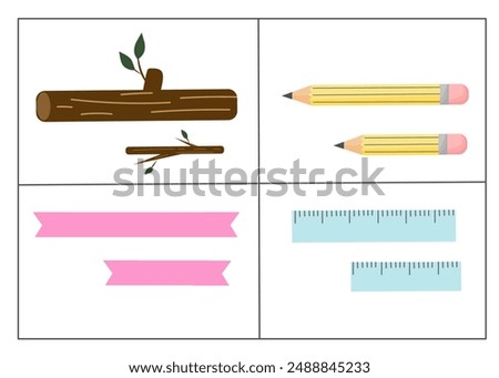 Long and short worksheet for kids, long and short activity for kindergarten 