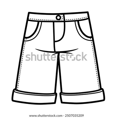 Long shorts with pockets and cuffs. Image produced without the use of any form of AI software at any stage.