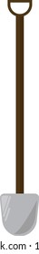 Long shovel, illustration, vector on white background.