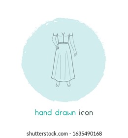 Long skirt icon line element. Vector illustration of long skirt icon line isolated on clean background for your web mobile app logo design.