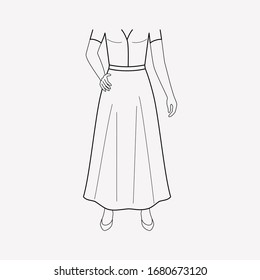 Long skirt icon line element. Vector illustration of long skirt icon line isolated on clean background for your web mobile app logo design.