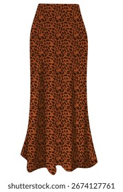Long skirt leopard print. vector	