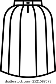 Long skirt Line vector Icon Design