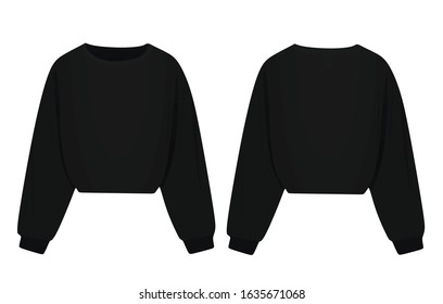 Long sleeve black blouse. vector illustration