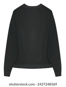 Long sleeve black t shirt. vector illustration