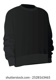 Long sleeve black t shirt. vector illustration