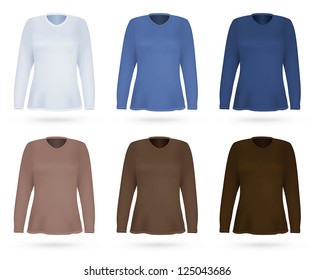 Long sleeve blank shirt template.