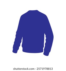 Long sleeve blue sweater silhouette vector illustration design on white background.