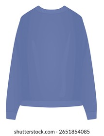 Long sleeve blue t shirt. vector illustration	