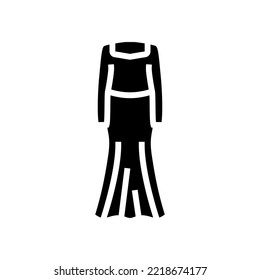 long sleeve bride dress glyph icon vector. long sleeve bride dress sign. isolated symbol illustration