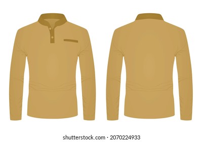Long sleeve brown t shirt. vector