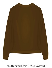 Long sleeve brown t shirt. vector illustration