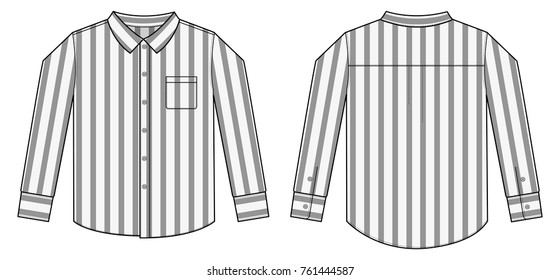 long sleeve business shirt illustration / stripe