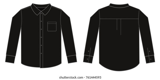 long sleeve business shirt illustration / black