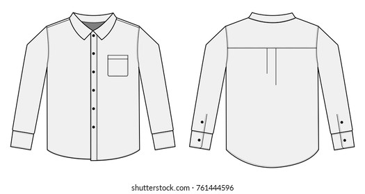 long sleeve business shirt illustration / white